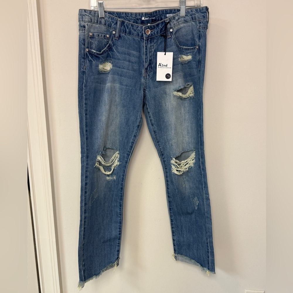 NWT A'2nd by Special Jeans USA: Women's Boyfriend Blue Jeans, Size M